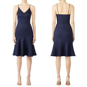 Cooper Street Navy Azalea Dress Small Midi 8 Wedding Guest Date Subtle Sexy